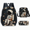 3 Piece Astronaut Print Backpack Set