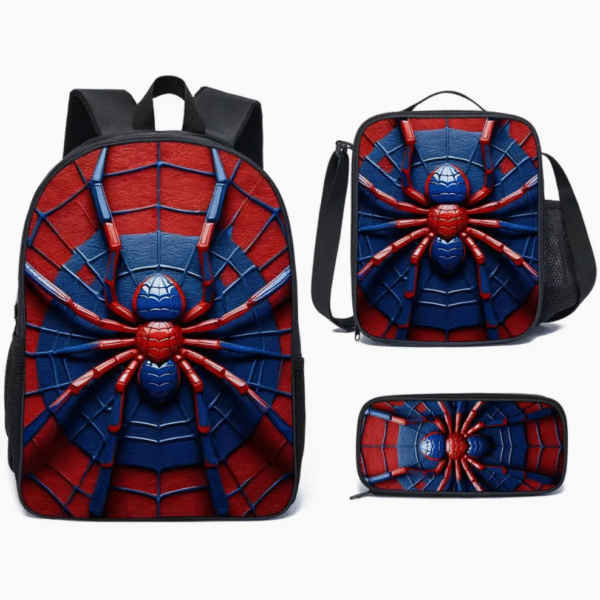 3 Piece Original Spider Print Backpack Set