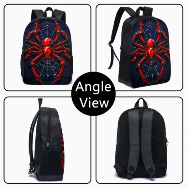 3 Piece Original Spider Print Backpack Set