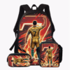 3 Piece Football Star Cartoon Backpack Set