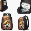 3 Piece Large Golden Boot Crown Football Backpack Set