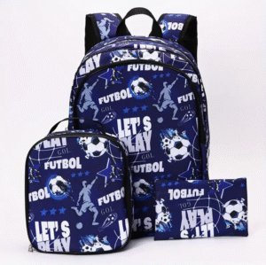 3 Piece Vongola Football Print Backpack Set