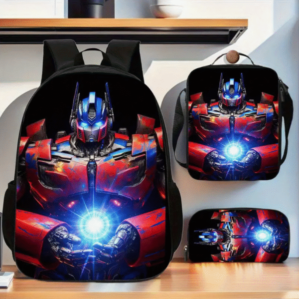 3 Piece Transforma Cartoon Backpack Set