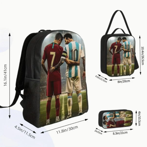 3 Piece Soccer Rival Themed Backpack Set
